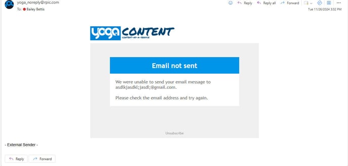 failed to send email ss