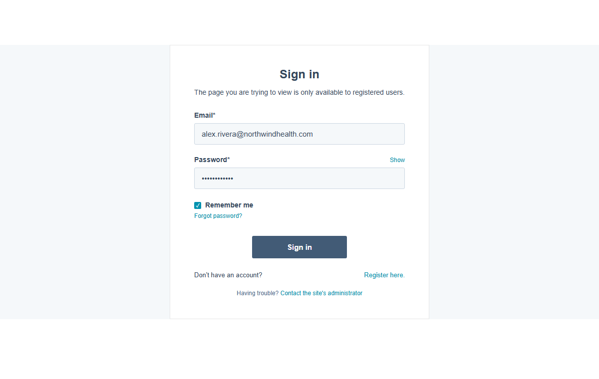 The HubSpot Customer Portal sign-in page.
